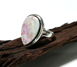 Natural Australian Opal Doublet Multi Fire Ring, Solid 925 Starling Silver Ring Adjustable Ring For Girls & Women - Product Image 3