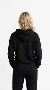ONETEN APPARELS Conjunto de Sudadera Corta Azul Marino y Pantalones Jogger de Pierna Ancha para Mujer, Manga Larga, Estampado, Estilo Urbano, Chándal Holgado - Product Image 3