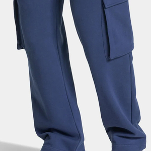 Pantalon cargo en molleton bleu marine pour homme, taille élastique avec cordon de serrage, plusieurs poches, style streetwear décontracté, poids moyen, style automne - Product Image 3