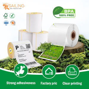 Etiqueta Térmica Industrial Sailing Silver Adhesive 4X8 Impresa en Verde 3X5 1X2 en Papel 10X5 Rollo 4*4 - Product Image 4