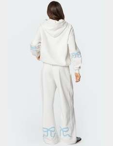 Pantalon décontracté large en coton et polyester personnalisé OEM DTF avec logo imprimé, pantalon de détente, streetwear tendance pour femmes - Product Image 6