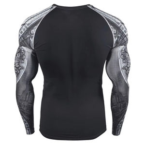 Chemise de compression professionnelle pour homme, manches longues, rashguard pour grappling et lutte, avec coutures renforcées. - Product Image 3