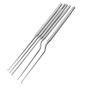 Curette auriculaire premium en acier inoxydable 14cm 16cm, pointes fines et émoussées, instruments chirurgicaux ORL et otologiques, marquage CE ISO - Product Image 1