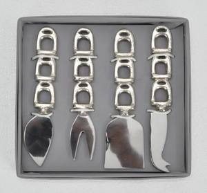 Cuillères, fourchettes et couteaux en acier inoxydable, 5 pièces, ensemble de couverts de luxe avec manche style étrier de cheval, sans danger pour les aliments. - Product Image 5