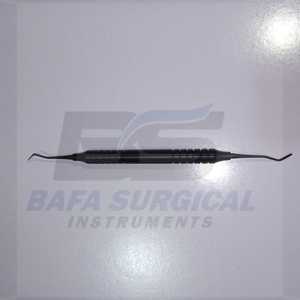 INSTRUMENTS CHIRURGICAUX BAFA Sonde chirurgicale dentaire à double extrémité avec poignée moletée noire, outil manuel de classe II en résine - Product Image 3