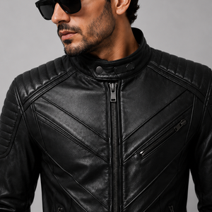 Veste en cuir pour homme en gros, cuir véritable, grandes tailles disponibles, qualité supérieure, prix abordable - Product Image 5