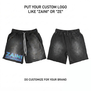 Premium Woven 100% Cotton Men's Sporty Board <b>Shorts</b> Eco-Friendly Waterproof Breathable Quick Dry Mid Waist Drawstring Closure - Product Image 1