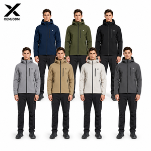 Chaqueta Softshell con Capucha para Hombre X Sports City |   Chaqueta Deportiva Lisa, Resistente al Agua, con Cierre, Transpirable, Cortavientos para Actividades al Aire Libre - Product Image 1
