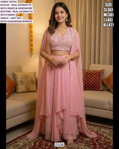 Conjunto de Vestido Largo Tradicional Bordado Kiara Ruby Bhandhani para Mujer, Ideal para Diwali, Bodas y Fiestas - Product Image 2