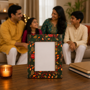 Handcrafted Floral Wooden Photo <b>Frame</b> Decorative Printed <b>Picture</b> <b>Frame</b> for Tabletop & Wall Display <b>Vintage</b> Home Office Room - Product Image 2