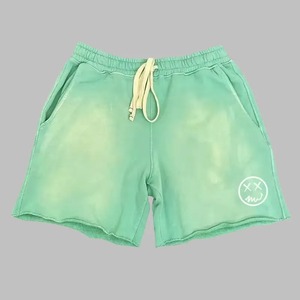 Shorts de Hombre de Alta Calidad, Estilo Americano, con Efecto Deslavado, Parches con Impresión Personalizada y Lavado Ácido, Estilo Urbano - Product Image 3