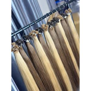 Extensiones de Cabello con Punta Plana, Cabello Humano Liso, Balayage con Reflejos Marrón Oscuro y Rubio, Virgen Vietnamita, Doble Trama - Product Image 3