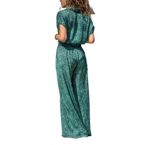 Verano Casual mujer ropa de playa monos Boho vestido de fiesta estampado Floral cuello en V manga corta Mini Vestidos gasa encaje - Product Image 4