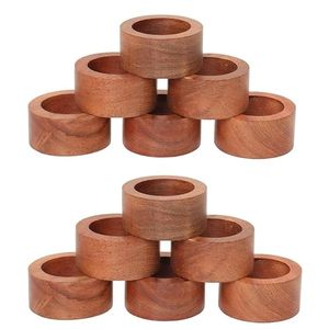 Anneau de serviette rond en bois massif, artisanal, écologique, moderne, porte-serviettes, décoration de table pour mariage, dîner, fête - Product Image 2