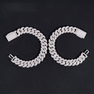 High Quality Solid Cuban Hip Hop Jewelry 925 Silver Plated Moissanite VVS Diamond Iced Link <b>Chain</b> <b>Bracelet</b> For <b>Men</b> - Product Image 3