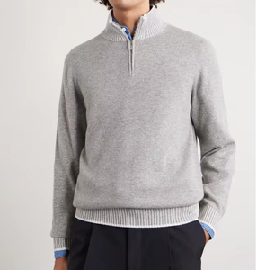 Maßgefertigter Herren-Kaschmirpullover Lässiger Pullover mit Halbem Reißverschluss Winterkleidung Direktvertrieb OEM-Service - Product Image 1