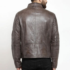 Chaqueta de Cuero para Hombre, Estilo Urbano, Cuello Alto, Logotipo Frontal, Colores y Tallas Personalizadas, Venta al Por Mayor, Invierno, Última Llegada, Mejor Calidad - Product Image 3