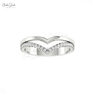 แหวนเพชรขาวทรงเชฟรอน 0.25 กะรัต สำหรับผู้หญิง ปี 2026 งานแฮนด์เมด ทองคำแท้ 14K ดีไซน์แหวนแยกส่วน เหมาะสำหรับงานปาร์ตี้ ราคาขายส่ง - Product Image 2