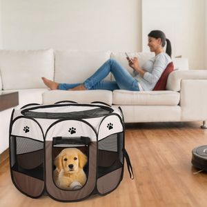 Corral Plegable Portátil para Mascotas, Resistente al Agua, para Uso en Interiores y Exteriores, con Cierre Superior e Inferior Extraíbles para Perros/Gatos - Product Image 2