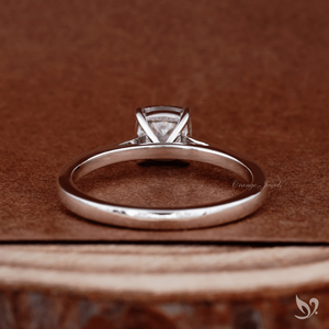 Anillo de Compromiso con Diamante Cultivado en Laboratorio, Corte Cojín, Certificado IGI, 1 Ct, Solitario Catedral, Banda Delgada Minimalista para Novia, Oro Blanco - Product Image 3