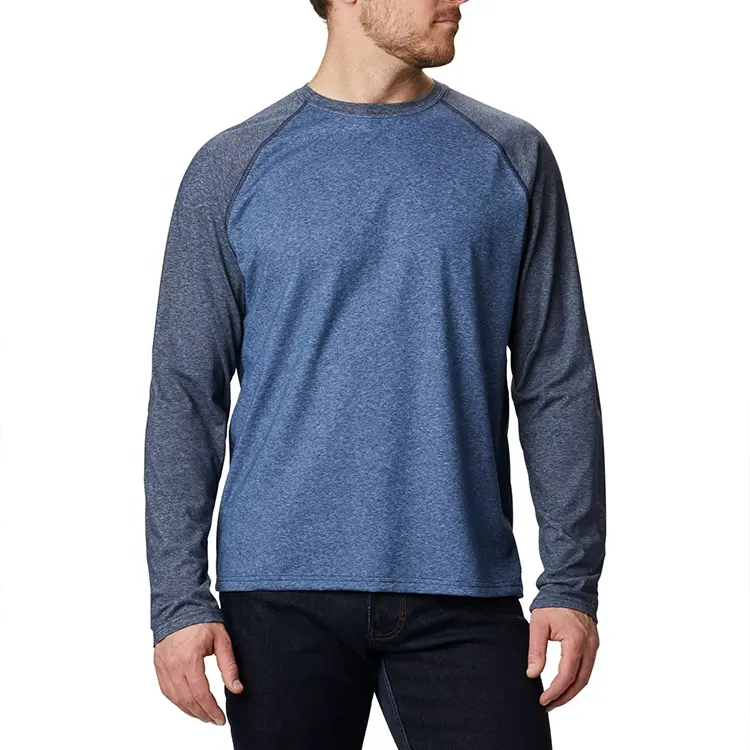 T-shirt à manches longues pour hommes, avec LOGO personnalisé, Protection solaire UV, Raglan, course en plein air, pêche