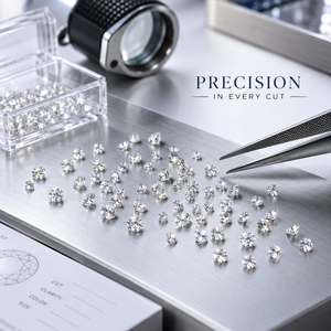 Diamants ronds brillants taillés avec précision 0,040-0,075 ct |   Pierres de fabrication de bijoux fins FG Color VS Clarity 2.1-2.6mm pour l'artisanat - Product Image 3