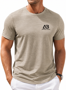 Camiseta de Manga Corta Casual para Hombre, Marca AMY, 100% Algodón, Corte Regular, Lisa, con Logotipo Personalizado Bordado en la Parte Delantera, Venta al Por Mayor - Product Image 5