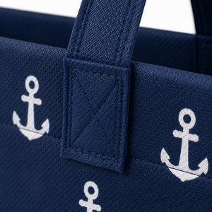 Navy Blue Custom Printed Nonwoven Felt Tote <b>Bag</b> <b>Medium</b> <b>Size</b> Hand Length Handle Shopping <b>Bag</b> for Daily Use - Product Image 6