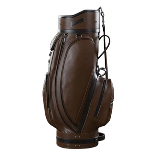 Sacs de golf en cuir personnalisés en gros avec votre marque, design de luxe, légers, couleur marron, avec poches - Product Image 2