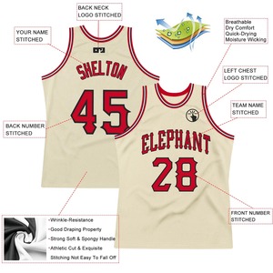 Maillot de basket-ball rétro authentique rouge-noir personnalisé - 100 % polyester respirant et anti-humidité - Noms d'équipe personnalisés - Product Image 3