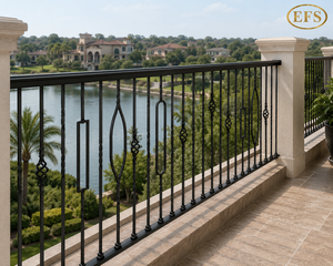 Balaustre de Escalera Decorativo de Hierro Forjado Negro Mate, Diseño Moderno de Doble Espiral, Marca EFS, para Uso Residencial y Comercial en Balcones - Product Image 4