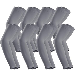 Genouillères de compression grises personnalisées pour le sport, la course, le cyclisme, protection UV, tissu extensible, soutien athlétique, vente en gros - Product Image 1