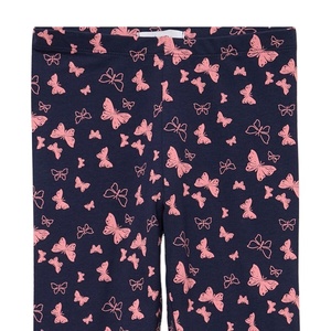 เลกกิ้งผ้าฝ้ายสีน้ำเงินกรมท่าสำหรับเด็กผู้หญิง เอวยางยืด ผ้ายืดนุ่ม กระชับพอดีตัว สวมใส่สบายทุกวัน เหมาะสำหรับฤดูร้อน - Product Image 5