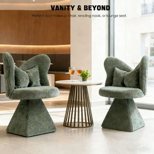 Swivel Accent Vanity Chair with Butterfly Back for Dining <b>Bedroom</b> Makeup <b>Stool</b> or Living Room Use - Product Image 4