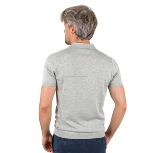 Fabricación al por Mayor de Camisetas Polo de Punto Gris de Manga Corta para Hombre para el Verano - Product Image 2