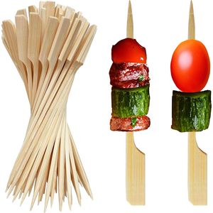 200 Pezzi Spiedini Piatti in Bambù da 3,5 Pollici, Stuzzicadenti per Antipasti e Finger Food, Accessori per Barbecue - Product Image 1