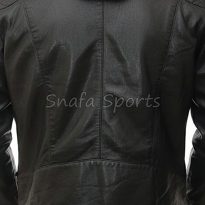 Veste en cuir pour homme, mode automne-hiver, style décontracté et ample, style motard, en vente en gros. - Product Image 5