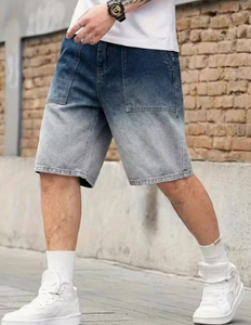 Shorts en jean délavé mi-taille pour homme – Style décontracté estival - Product Image 6