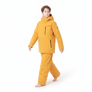 Combinaison de ski pour garçons HAWK EYE, veste à capuche imperméable et pantalon, ensemble synthétique isolé pour l'extérieur, vêtements de neige jaunes - Product Image 2