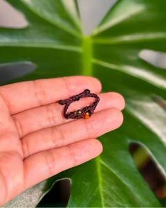 Anillo de Macramé Hecho a Mano, Estilo Boho, Ajustable, con Piedra Natural Certificada IGI, Chapado en Oro de 14K, Joyería Unisex - Product Image 2