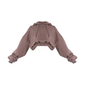 เสื้อฮู้ดดี้โอเวอร์ไซส์ ทรงครอป สีพื้น แขนปกติ ยูนิเซ็กส์ ผ้าฝ้ายเฟรนช์เทอร์รี่ ผ้าถักสำหรับฤดูหนาว เป็นมิตรกับสิ่งแวดล้อม สวมใส่สบาย ระบายอากาศได้ดี - Product Image 5