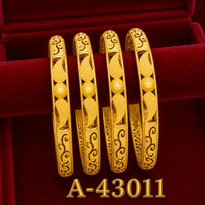 Women's Tibetan Silver Bangles With Flower Pattern Classic Wedding Jewelry A-43010 - Product Image 3