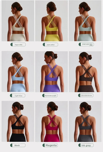 Vêtements de sport sans couture personnalisés pour femmes, soutien-gorge de yoga push-up, haut de yoga à dos croisé, soutien-gorge de sport rembourré pour femmes - Product Image 6