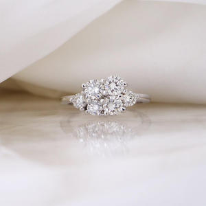 Igi/gia แล็บตัดเพชรวินเทจ14K สีเหลืองสำหรับงานแต่งงาน/งานหมั้นแหวน unisex สีขาวทองงานครบรอบ - Product Image 3