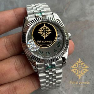 นาฬิกาข้อมือผู้ชาย Pahal Jewels ตัวเรือนสแตนเลสสตีล ขนาด 40 มม. หน้าปัดทรงกลม กระจกแซฟไฟร์ เรืองแสง หรูหรา แฟชั่น สายแบบพับ - Product Image 4