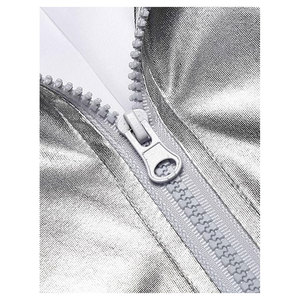 Men's Metallic Jacket <b>70s</b> Disco Dance Party <b>Costume</b> Shiny Varsity Zipper Baseball Bomber Jacket Retro Vintage Glitter Clubwear - Product Image 6