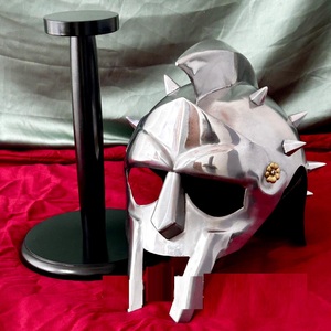 Casco de Gladiador Maximus, Armadura Romana Antigua Moderna con Púas para Cosplay y Exhibición, Disfraz Metálico - Product Image 1