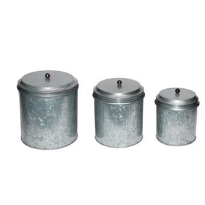 High Selling Set of 3 Canister Sugar Tea Coffee Storage Box Container For Kitchen Tabletop <b>Decorative</b> Canister Set With <b>Lid</b> - Product Image 6