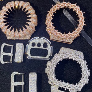 Polarion Crown DW6900 Custom <b>Watch</b> Iced Out Metal <b>Case</b> Solid Steel Premium Designer Upgrade Kit for Men - Product Image 1