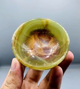 Bol de service rond en marbre onyx vert foncé, résistant au feu, moderne, pour cuisine, salle à manger, villa, salon, revêtement mural - Product Image 2